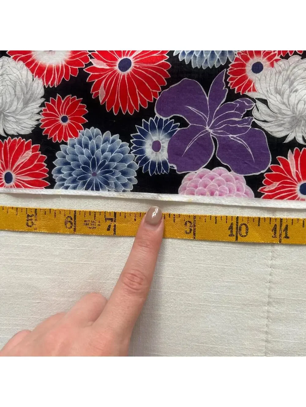 Black Floral Bandana Chrysanthemum Botanical Print Purple Red Scarf